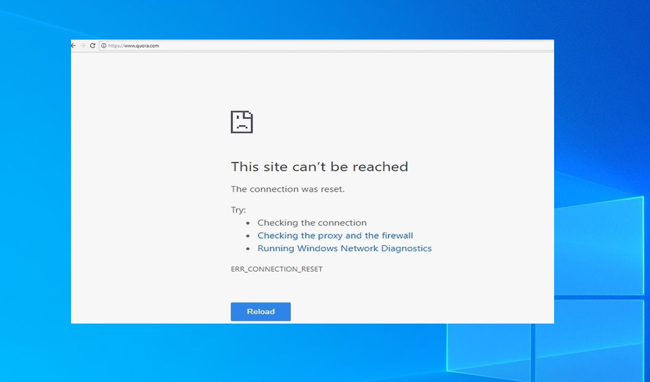 site refuses to connect chrome