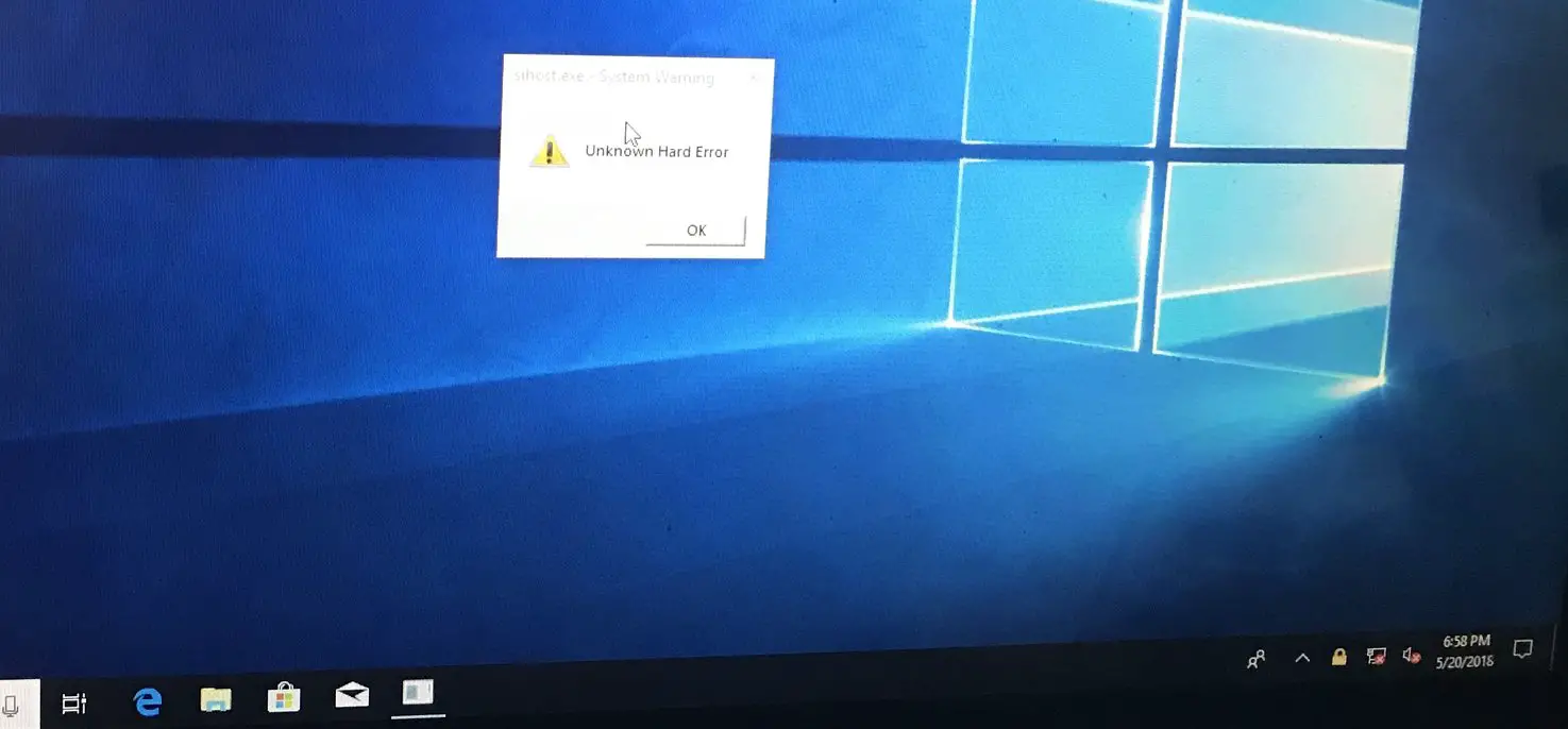 Unknown Hard Error on Windows 10