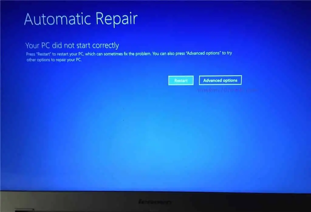 Solved Windows 10 Automatic Repair Loop "Your PC Did Not