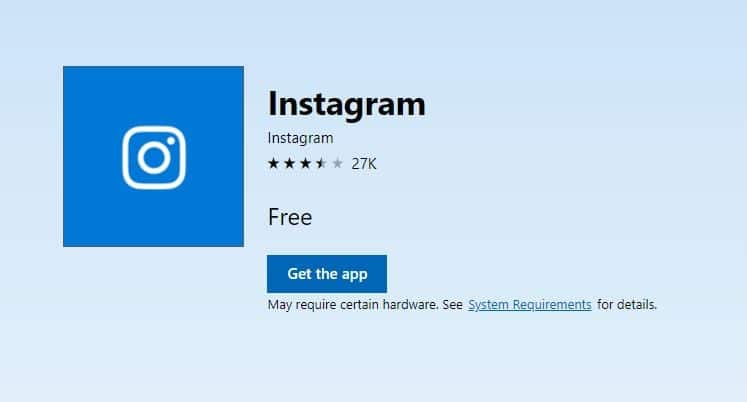 instagram app for windows 10