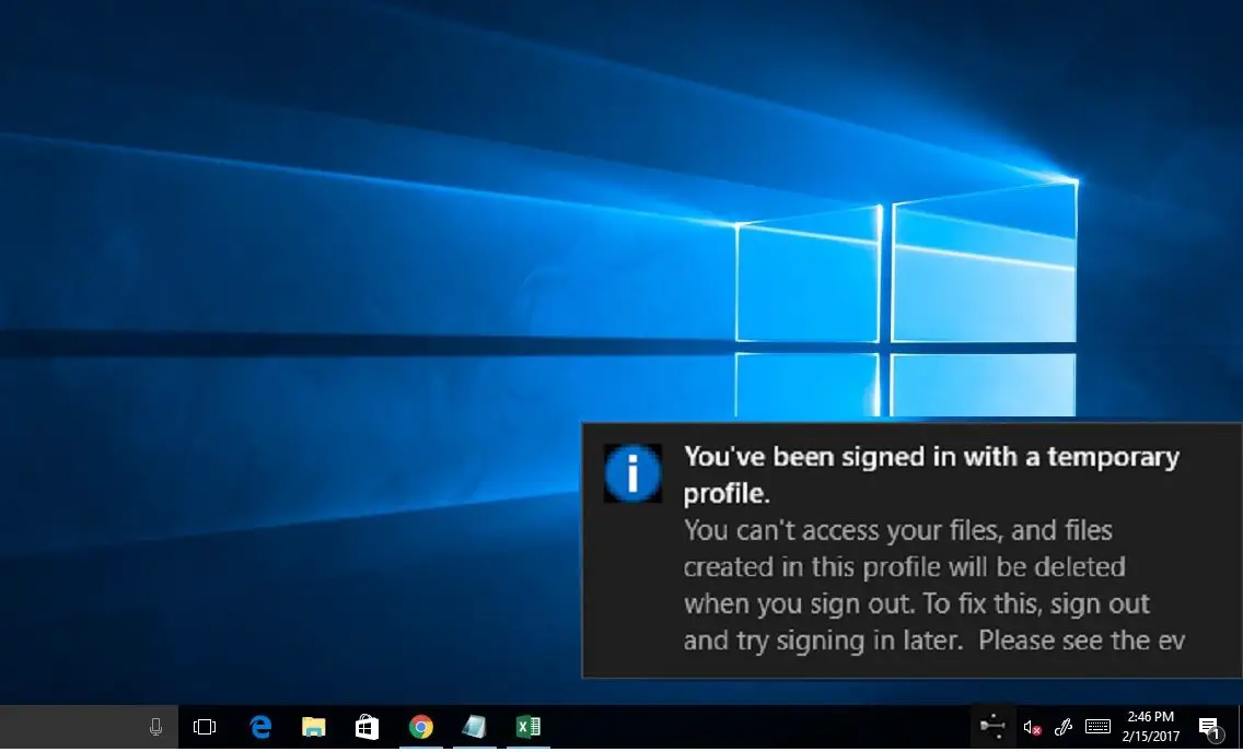How To Fix Temporary Profile Login error on Windows 10