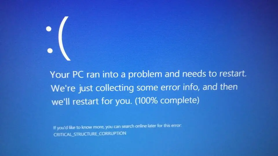 Windows 10 Critical Structure Corruption BSOD Error (5 Working solutions)