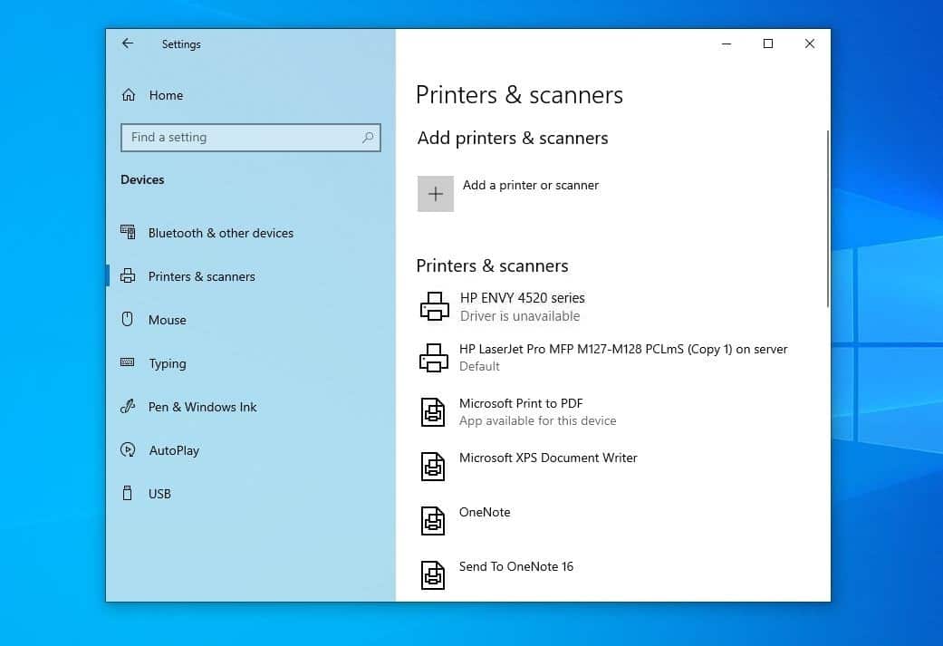 installed hp printer driver is unavailable windows 10