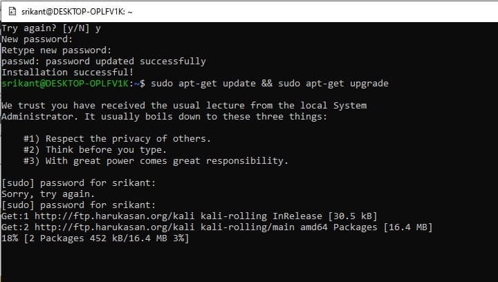 kali linux subsystem windows 10