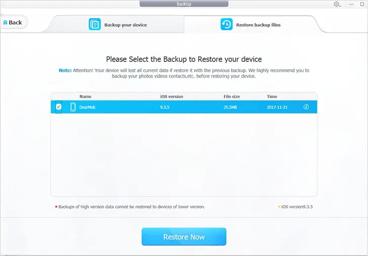 DearMob iPhone Restore