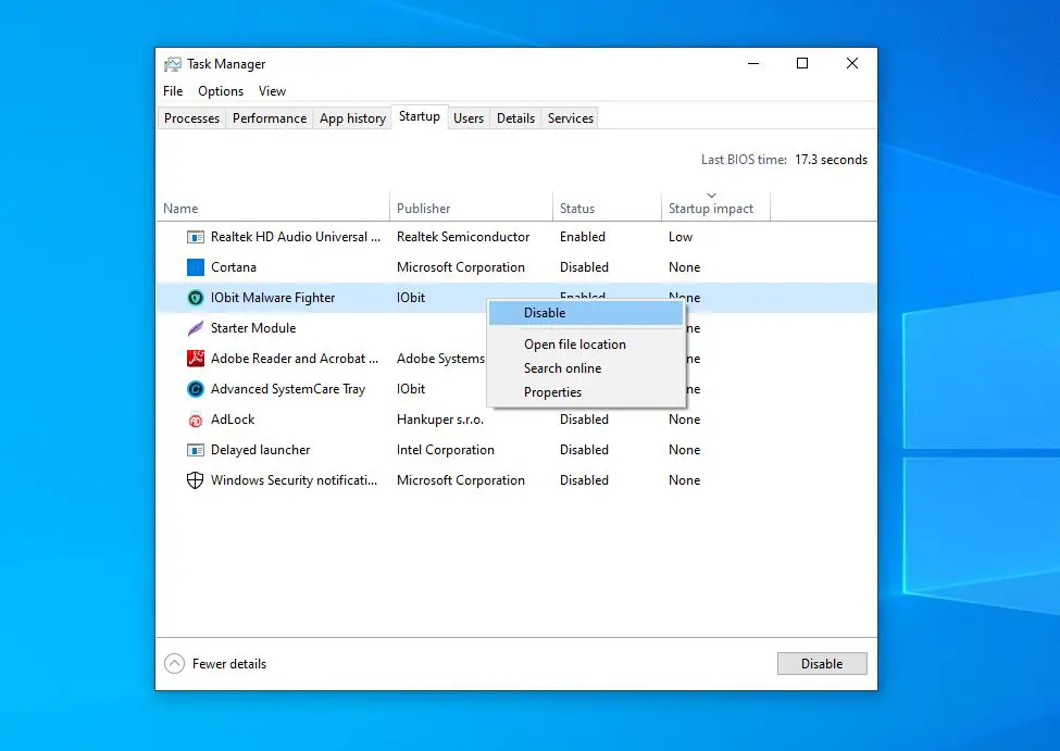 how to make program run on startup windows 10