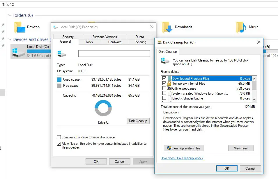 Datenträgerbereinigung windows 10