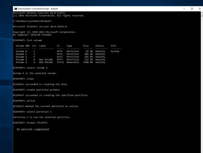 Format The Drive Using Command Prompt