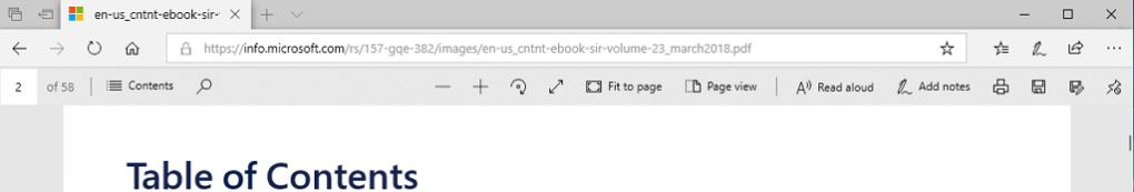 Improved toolbar in the PDF reader