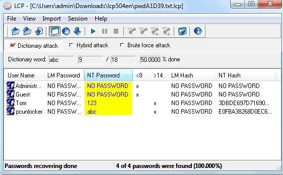 Reset Windows 10 Password with LCP 