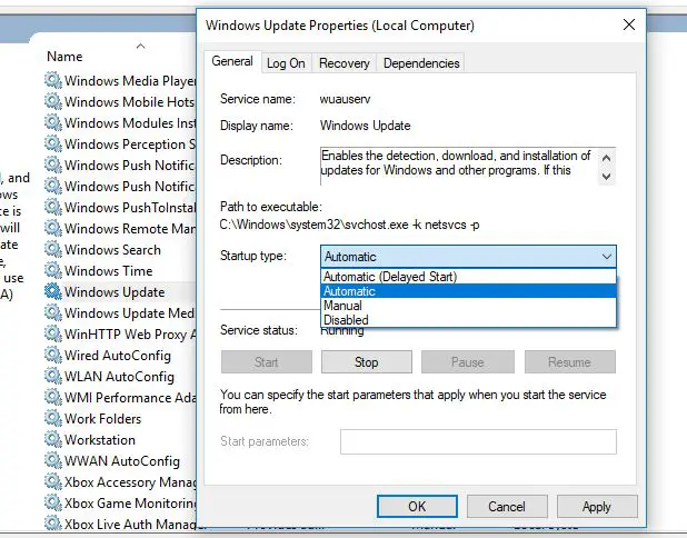 Windows Updates service