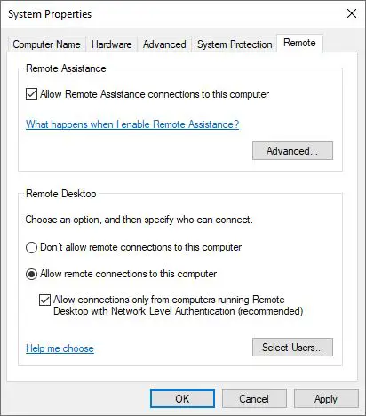 Aktivieren Sie Remoteverbindungen unter Windows 10