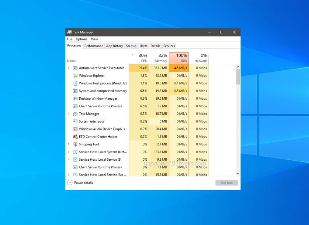 avast service high disk usage windows 10