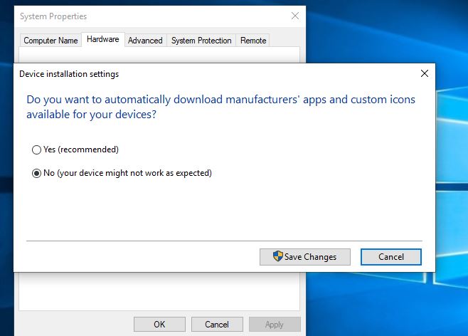Disable Automatic Driver Updates from settings