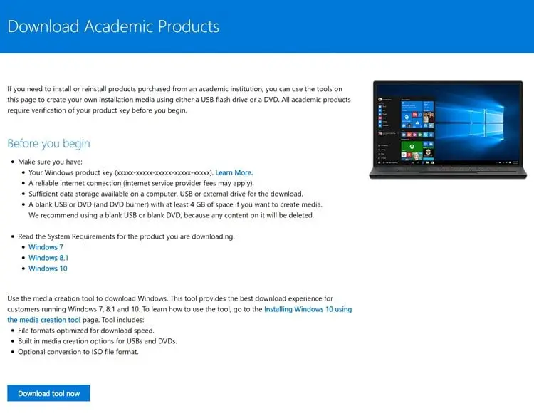 Laden Sie Windows 10 Education ISO herunter
