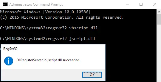 Re-register .dll Files using command prompt