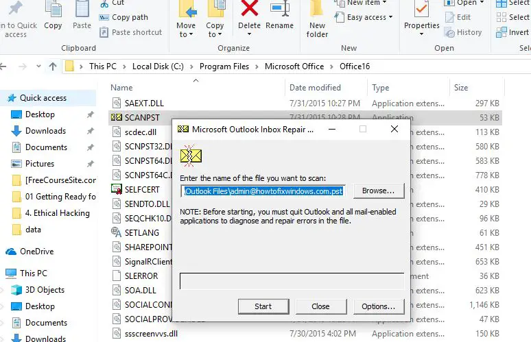 Outlook-Datendateien reparieren (.pst-Datei)