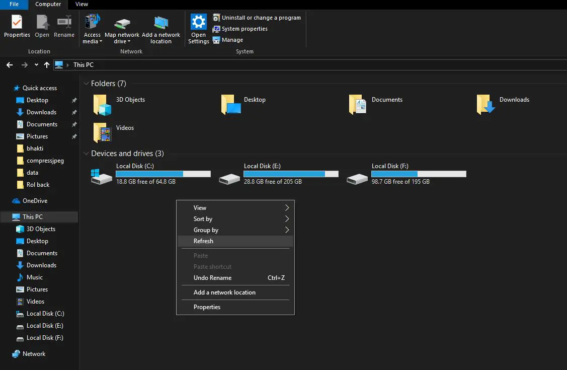 Windows 10 Dark Theme for File Explorer