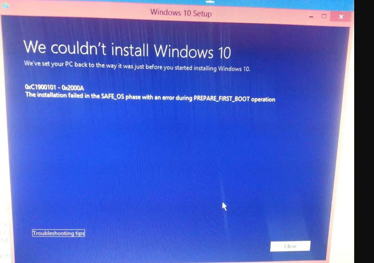 installation failed in the safe_os phase