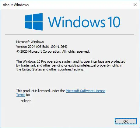 Windows 10 bản dựng 19041.264