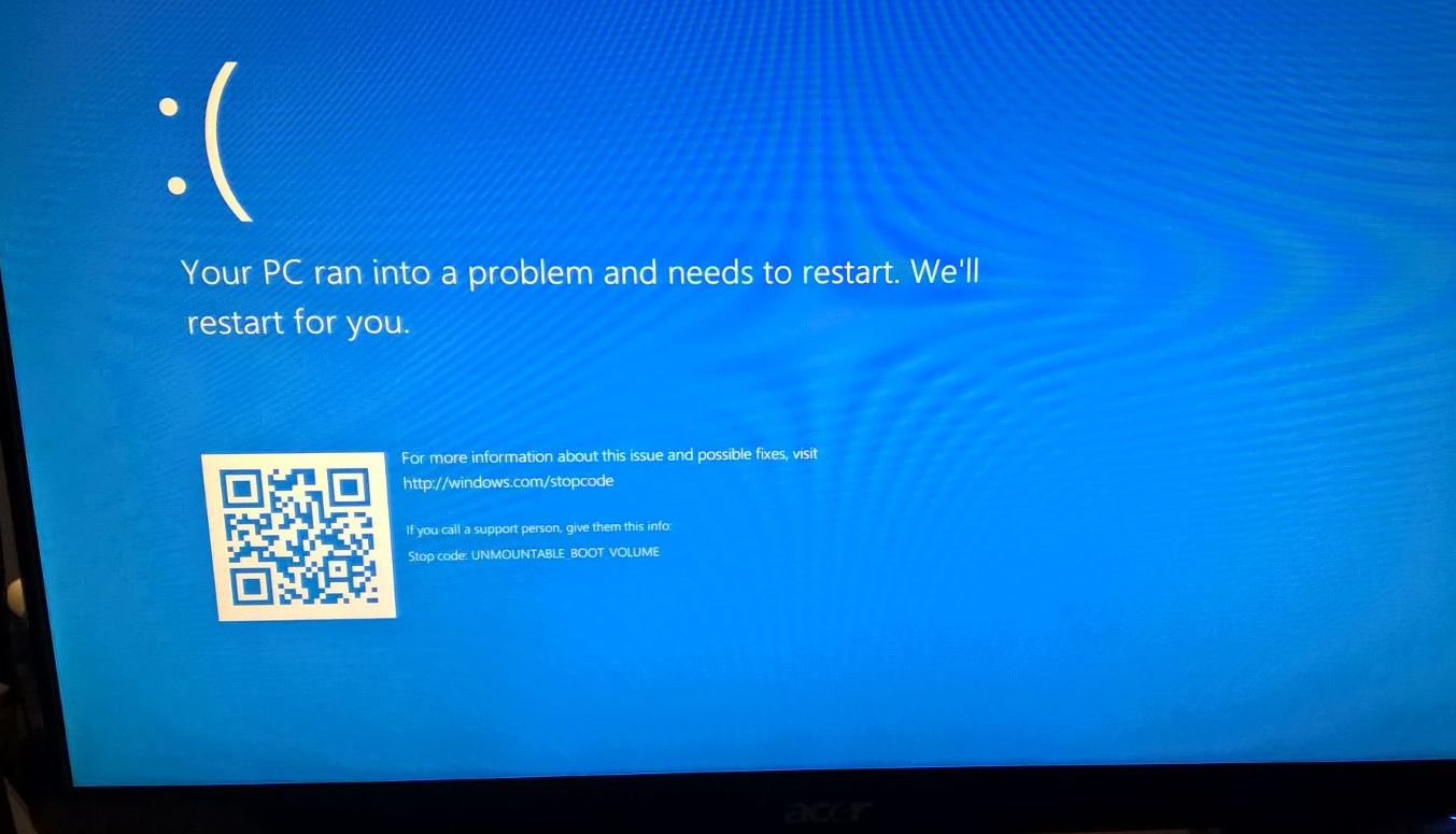 Solved: Windows 10 Unmountable boot volume (STOP: 0x000000ED) BSOD ...