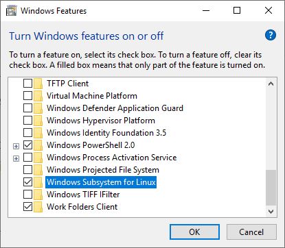 Windows subsystem for Linux
