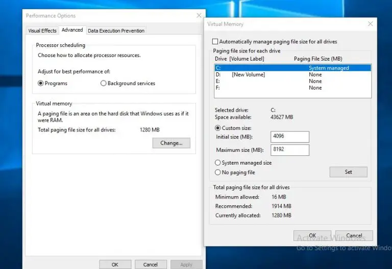 16 Tips To Speed Up Your Windows 10 PC In 2024   Adjust Virtual Memory On Windows 10 768x528 