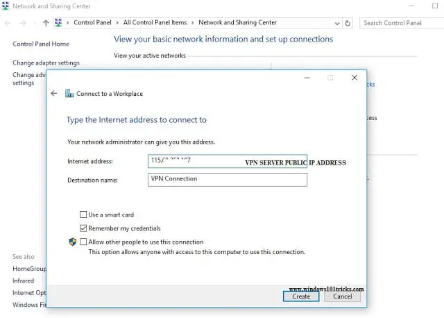 configure VPN on windows 7