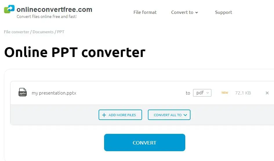 chuyển đổi PPT sang PDF hoặc PPTX