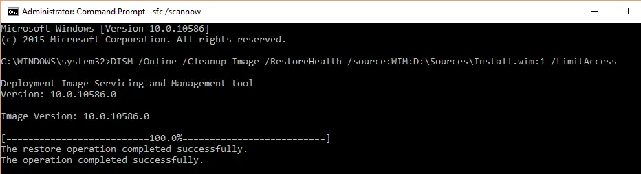 dism source file repair command