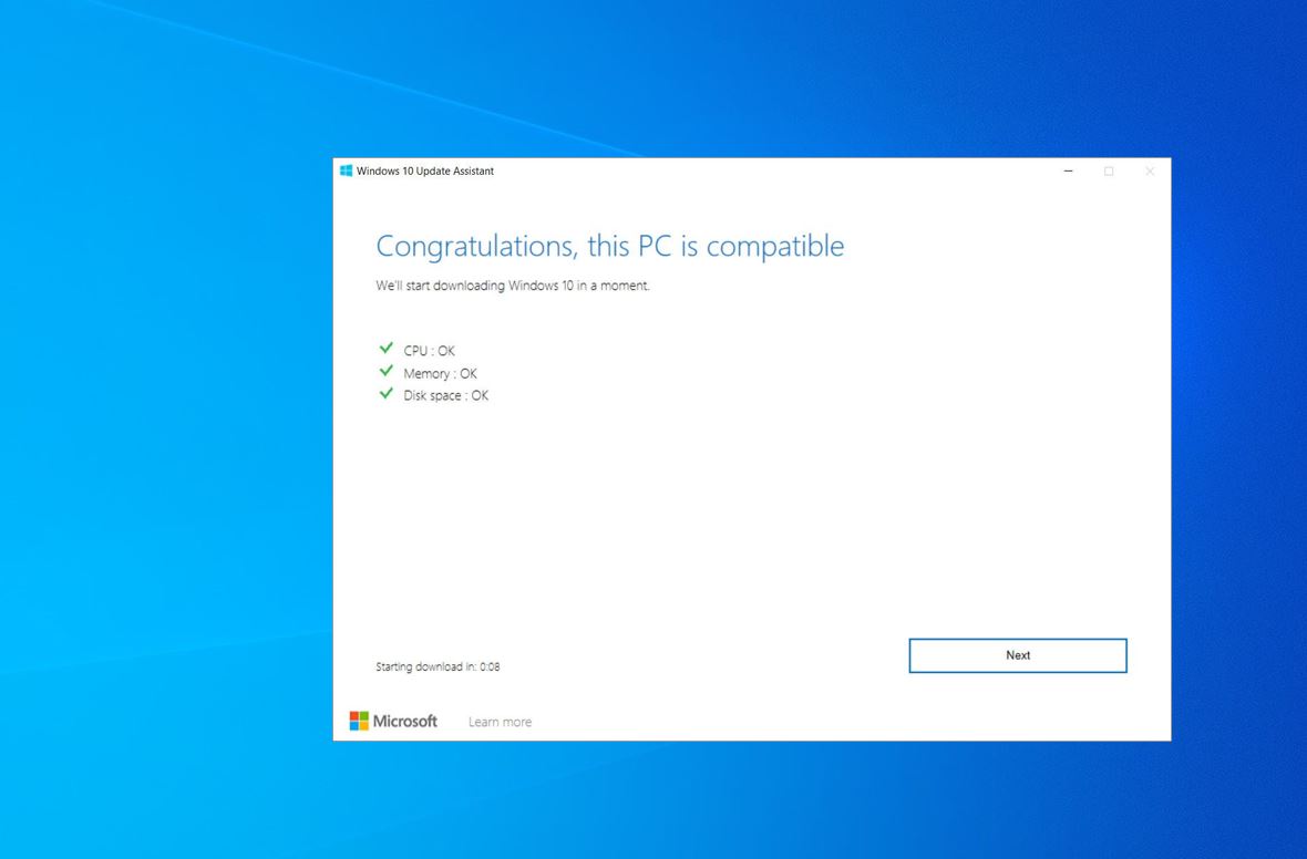 Windows 10 Compatibility Test 