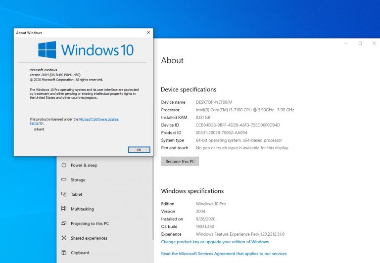 Find Out Which windows 10 Version Build and Edition you have installed
