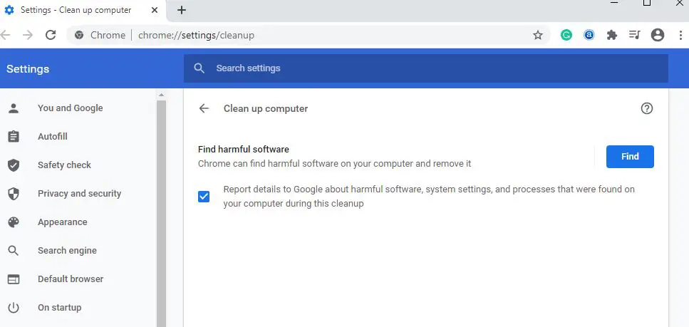Chrome cleanup tool