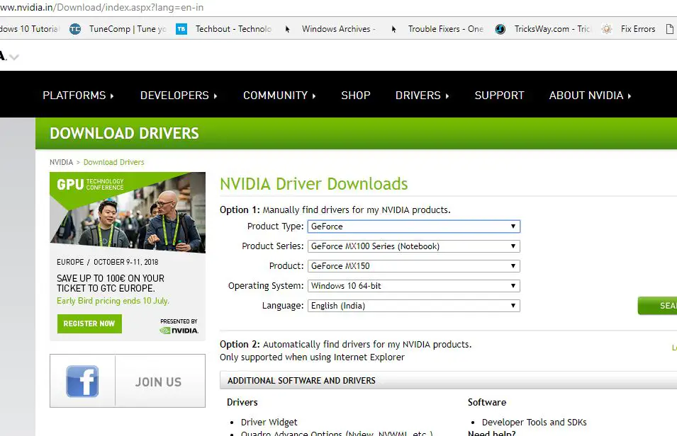NVIDIA driver download