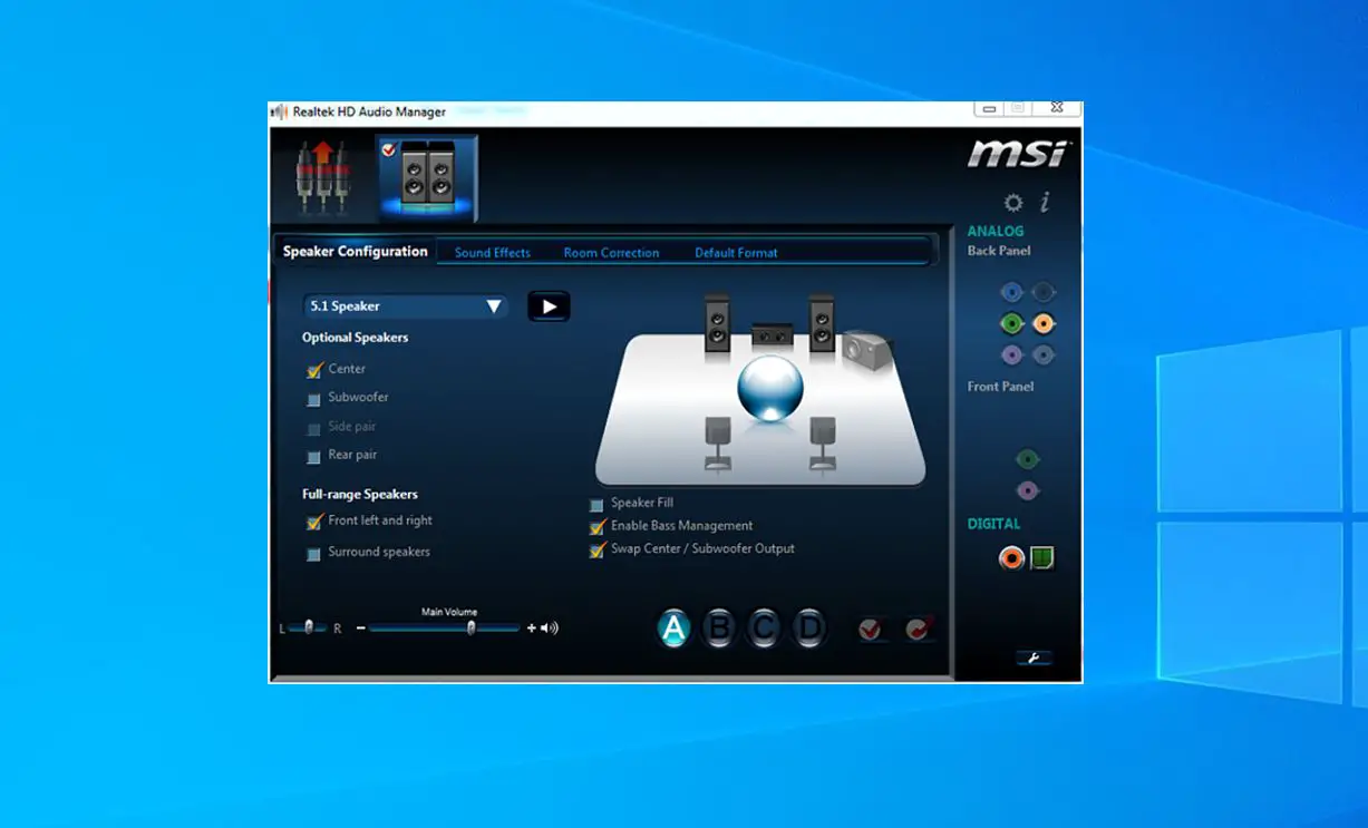 realtek hd audio manager headphones