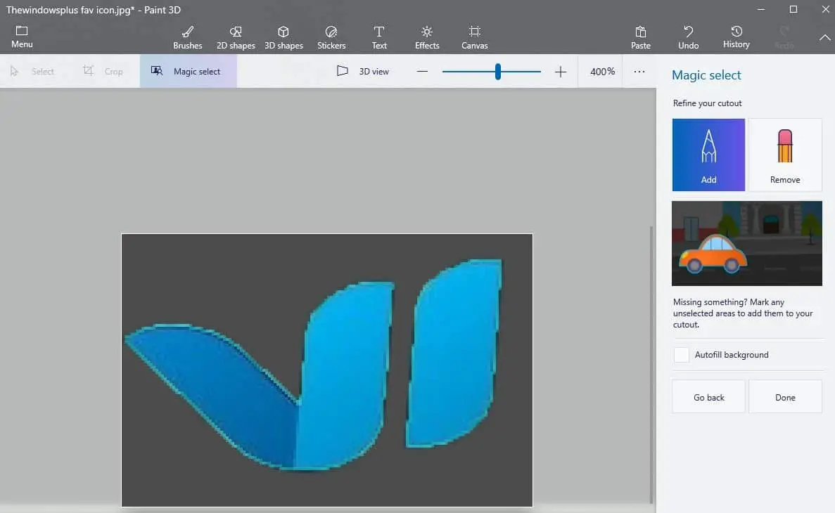make background transparent in paint 3d