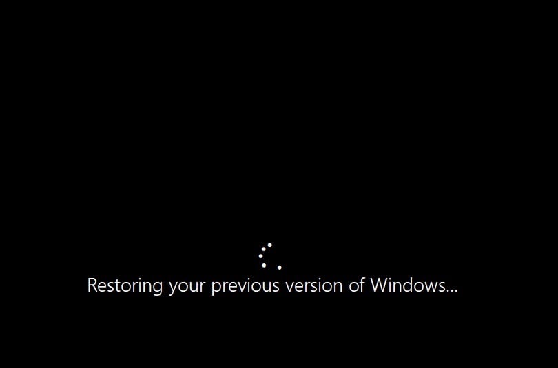 Stellen Sie eine frühere Version von Windows 10 wieder her