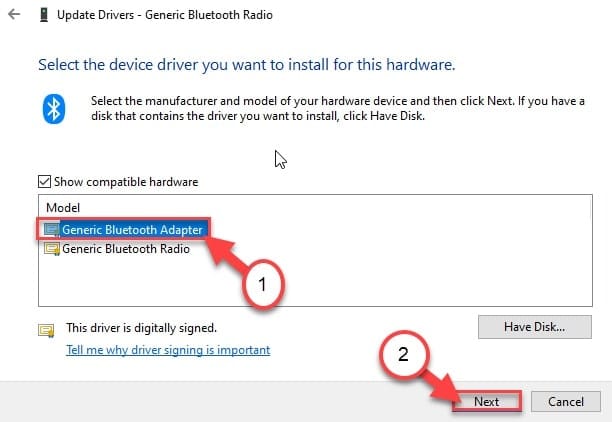 generic bluetooth radio driver windows 10