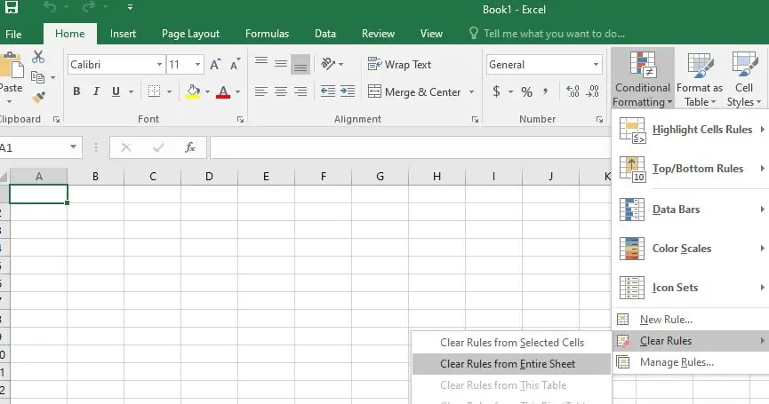 Clear Conditional Formatting Rules