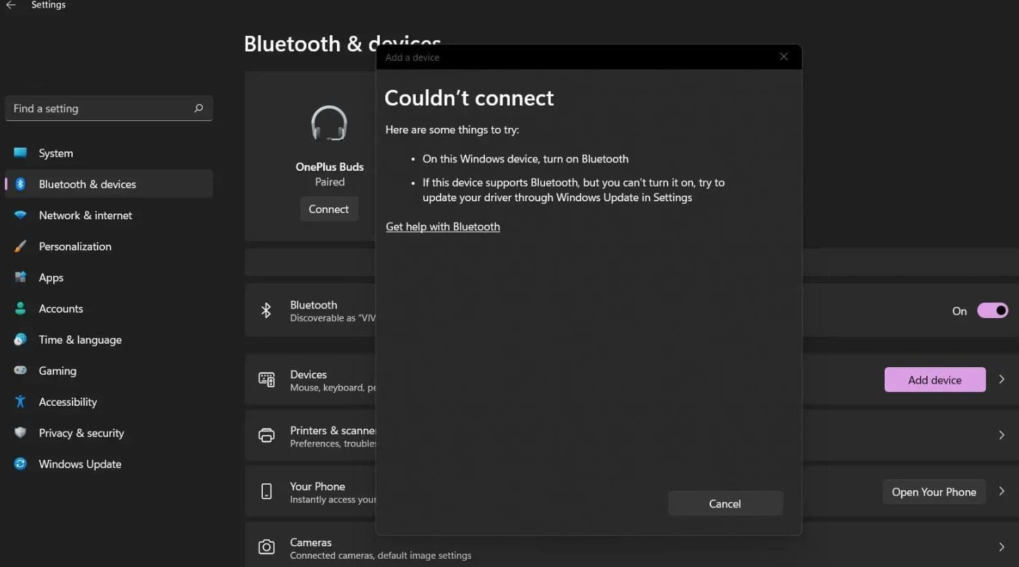 Bluetooth не работает в Windows 10