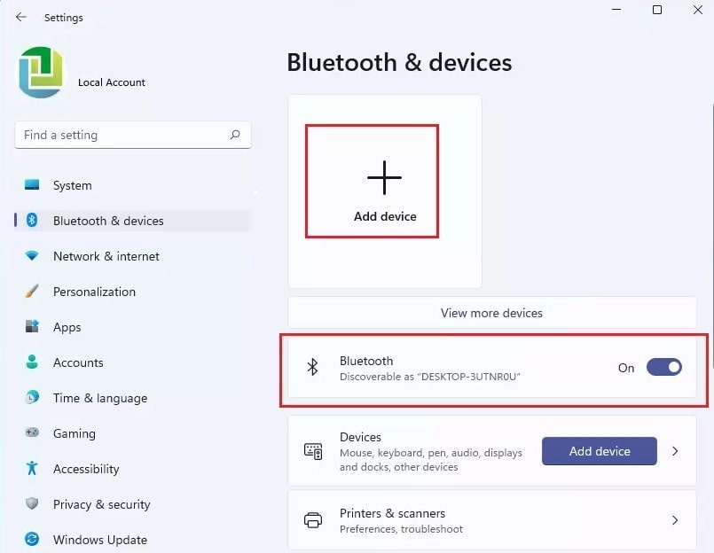 BluetoothWindows11を有効にする