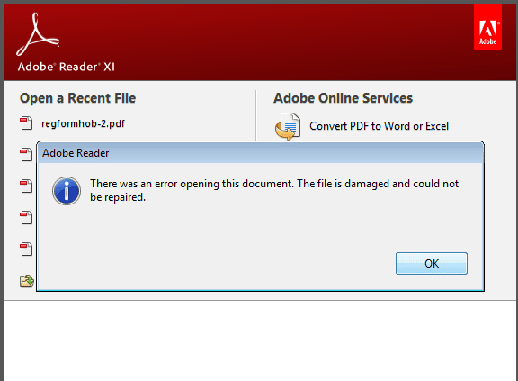 PDF file corrupted