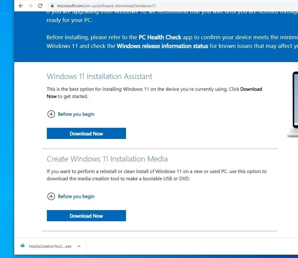 Windows 11 media creation tool