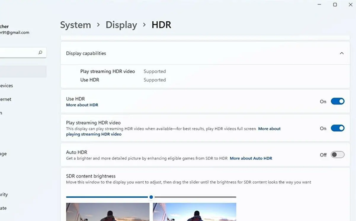 включите HDR в Windows 11