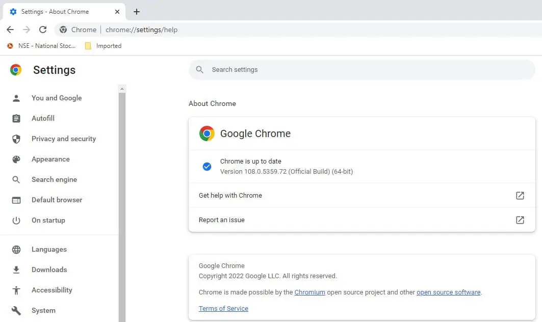 Chrome update download