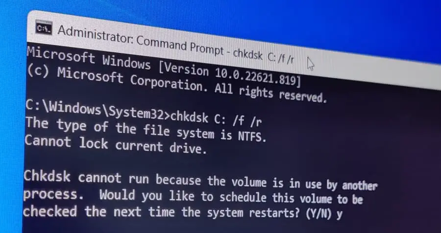 check disk errors