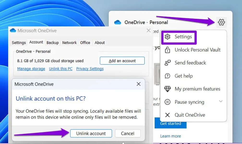 Отключите OneDrive в Windows 11