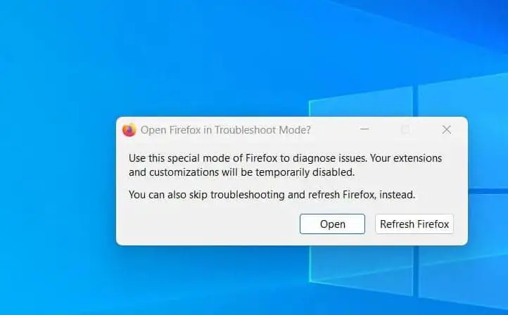 Refresh Firefox browser