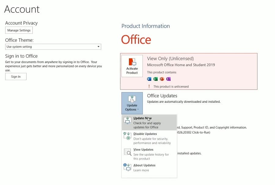 Update Microsoft office windows 11