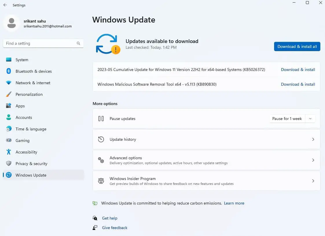 Download Windows 11 update